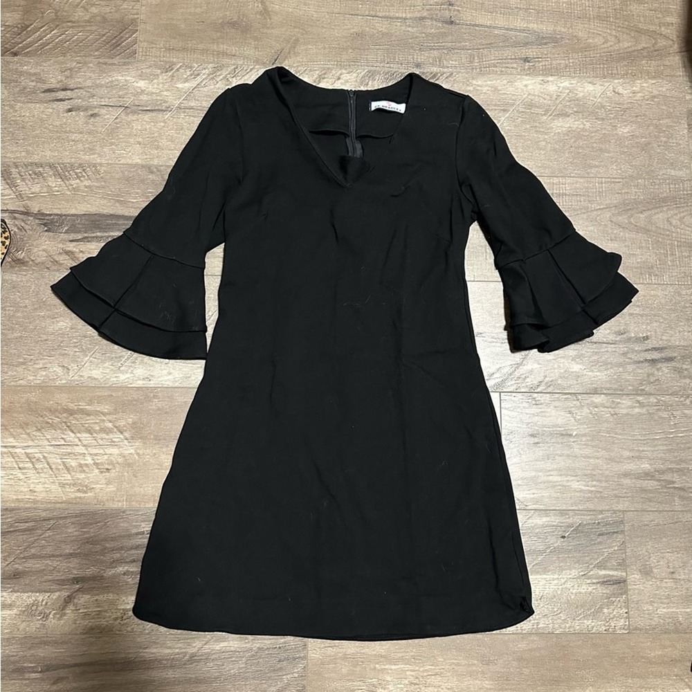 CK Bradley Marilyn Bell Sleeve Ponte Dress black S NWOT